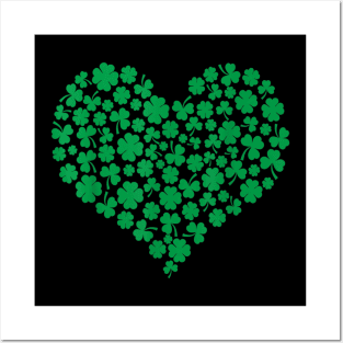 Lucky Shamrock Make Heart Happy St Patrick's Day Posters and Art